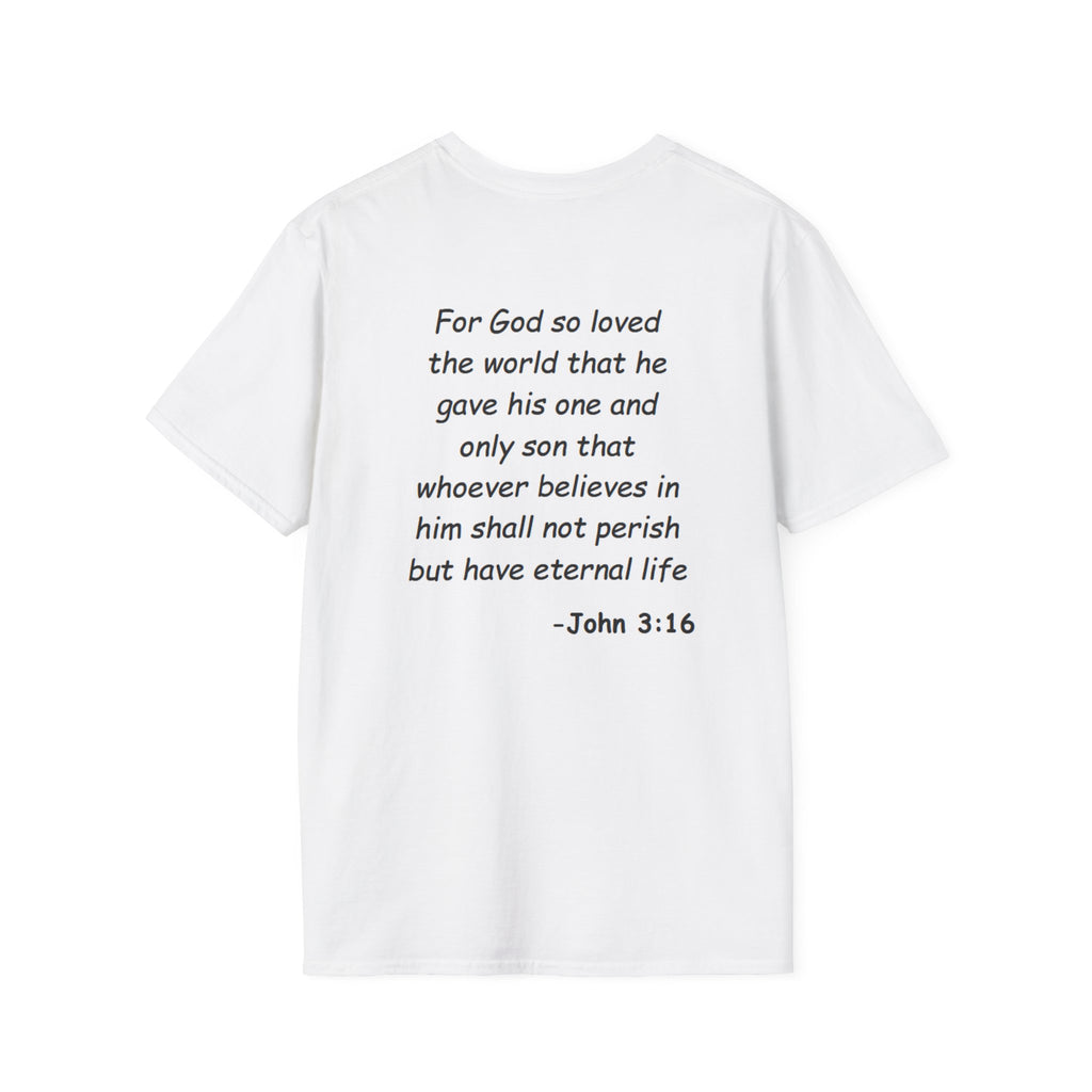 Faith-Inspired Unisex Softstyle T-Shirt - John 3:16 Design