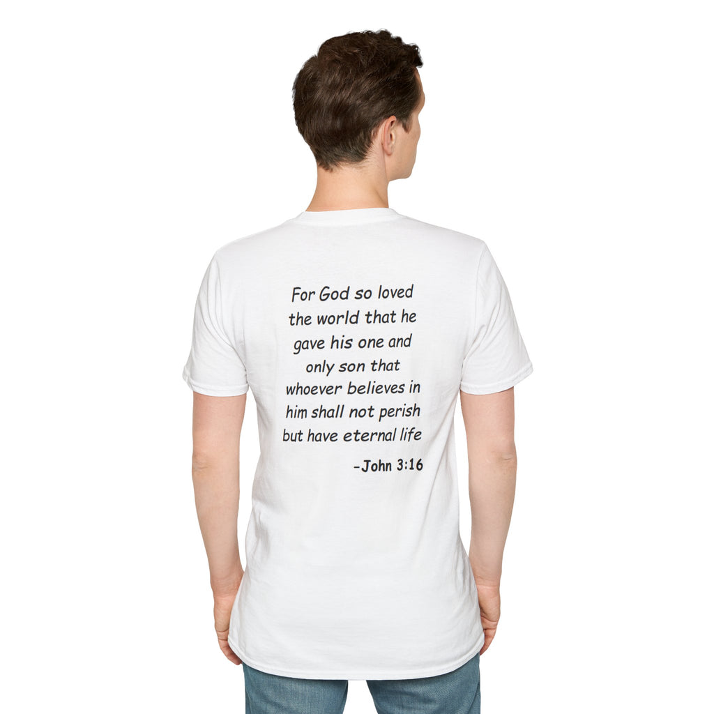 Faith-Inspired Unisex Softstyle T-Shirt - John 3:16 Design