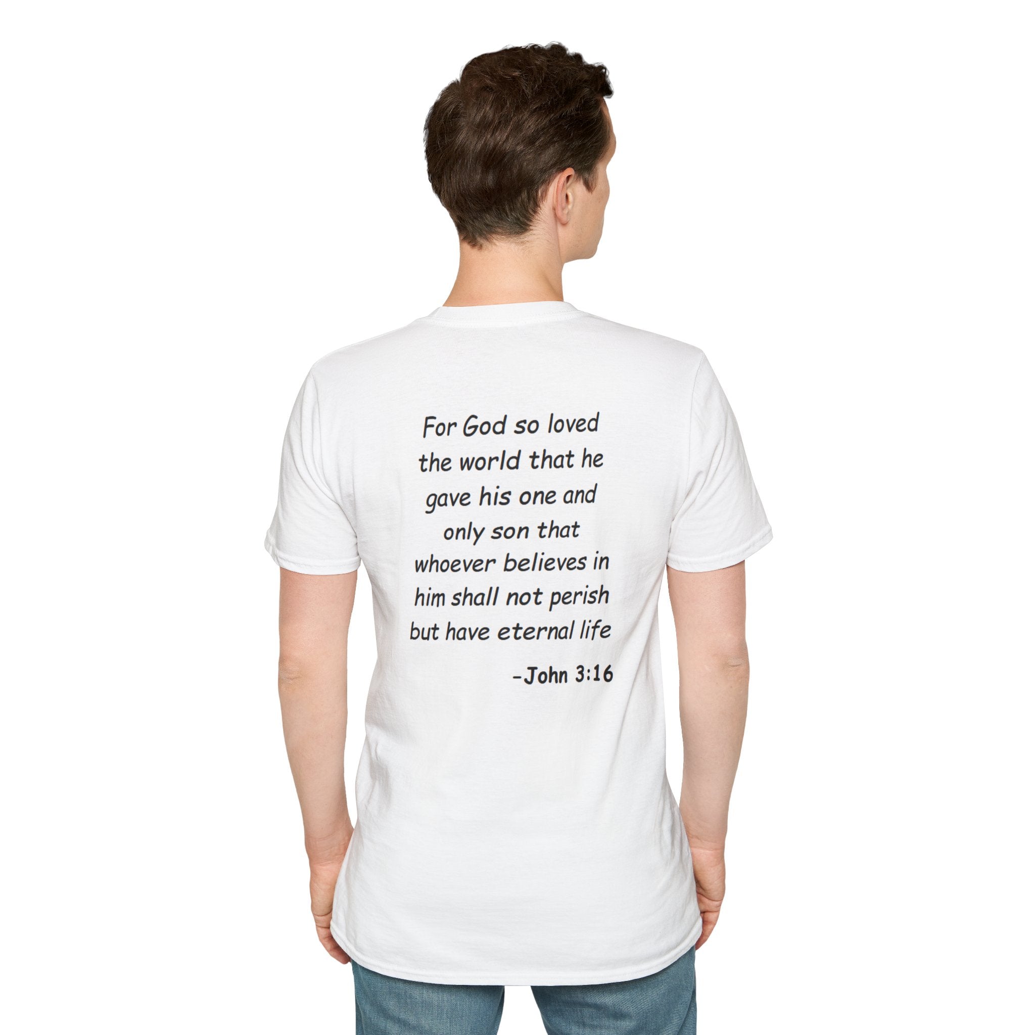 Faith-Inspired Unisex Softstyle T-Shirt - John 3:16 Design
